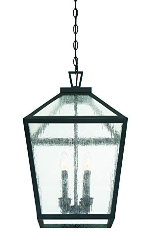 Savoy House 5-104-BK Woodstock 4-Light Outdoor Hanging Lantern (15" W x 24" H)