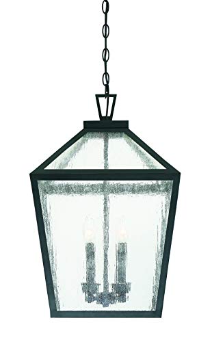 Savoy House 5-104-BK Woodstock 4-Light Outdoor Hanging Lantern (15" W x 24" H)