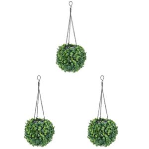 hanabass 3pcs rattan grass led solar outdoor yard garden sphere ornament plant powered fake green balls lamp xmas plants colorful leaves shape home for patio decoration decorative party