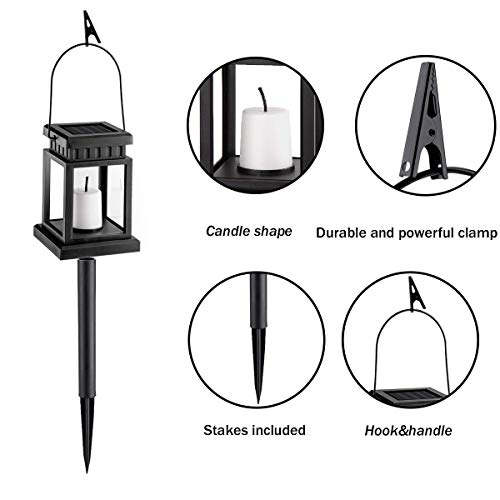 GIGALUMI 6 Pack 30 Led Hanging Solar Mason Jar Lid Lights & 8 Pack Solar Hanging Lantern Outdoor for Garden,Patio, Lawn, Deck, Umbrella, Tent, Tree,Yard,Driveway