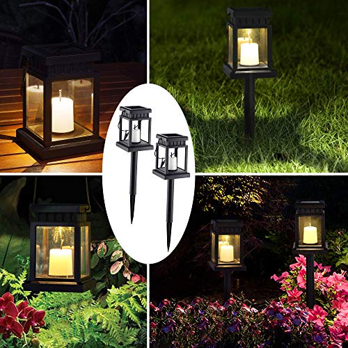 GIGALUMI 6 Pack 30 Led Hanging Solar Mason Jar Lid Lights & 8 Pack Solar Hanging Lantern Outdoor for Garden,Patio, Lawn, Deck, Umbrella, Tent, Tree,Yard,Driveway