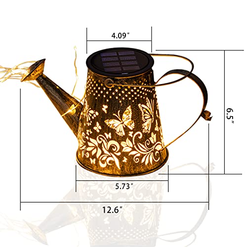 Solar Outdoor Lights, 90 LEDs Watering Can with Solar Powered Lights Outdoor by SPROUTMAVEN, Hanging Solar Lantern Metal Waterproof Garden Lights Decorations for Table Patio Yards Pathway Party