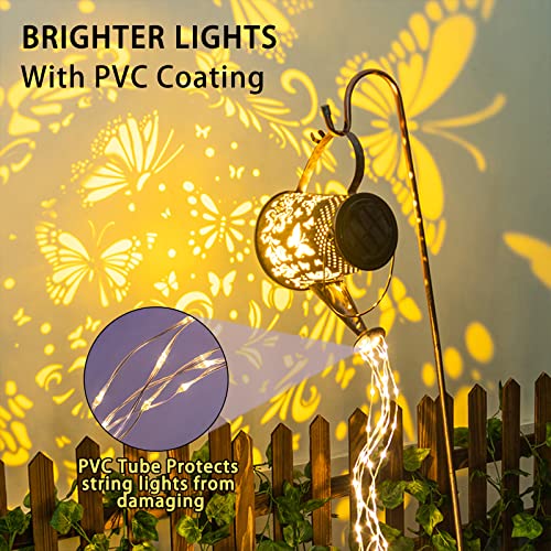 Solar Outdoor Lights, 90 LEDs Watering Can with Solar Powered Lights Outdoor by SPROUTMAVEN, Hanging Solar Lantern Metal Waterproof Garden Lights Decorations for Table Patio Yards Pathway Party