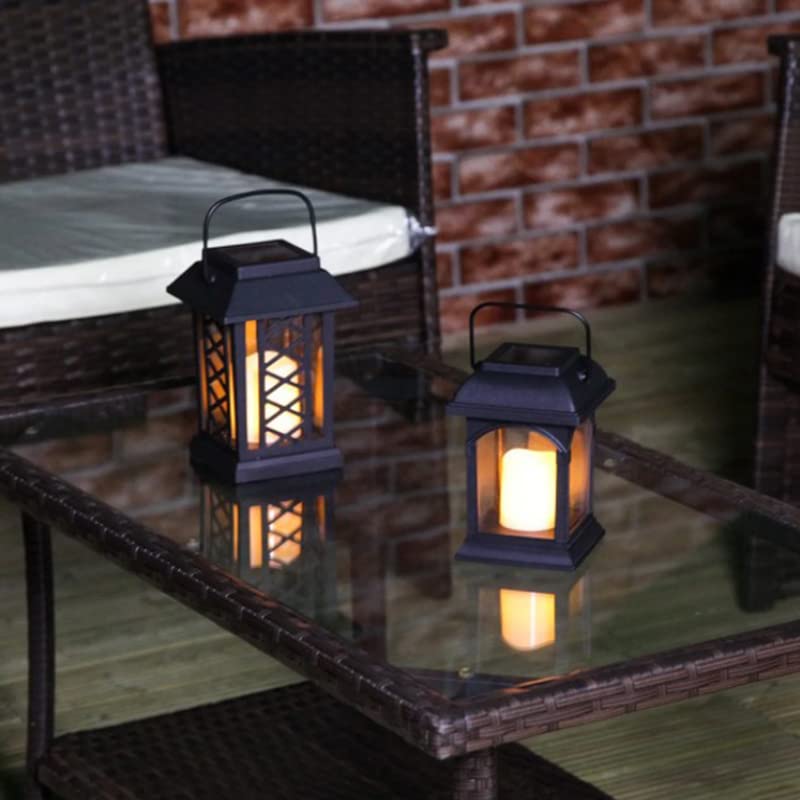 Generic Outdoor Garden Solar Powered Hanging LED Lights Flickering Candle Lantern Lamp for Patio Garden Christmas Decorative Light Solar Outdoor Decoration Lighting