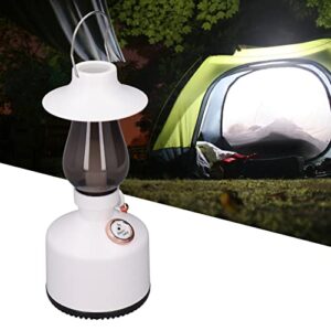 Longzhuo Camping Nightlight Hanging Hand Lantern Bluetooth Music with 1200MAH Battery Retro Camping Lights for Garden Outdoor(White)