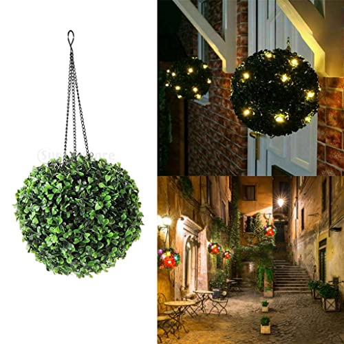 Leefasy Outdoor Grass Ball LED Hanging Patio Lantern for Patio Tree Decor