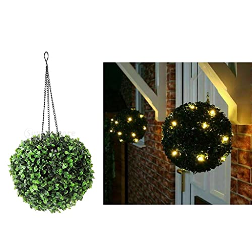 Leefasy Outdoor Grass Ball LED Hanging Patio Lantern for Patio Tree Decor