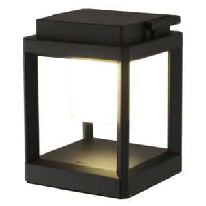 solar-powered led lantern, dimmable hanging camping lantern light, ip44 waterproof table lamp for garden table patio party