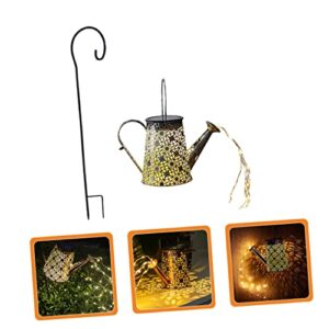 Uonlytech 2pcs Kettle Light LED Solar Lights LED Decor Vintage Decor Vintage Solar Lamp LED Solar Watering Can Glowing Kettle Backyard Decor Hanging Solar Lights Outdoor Solar Lanterns LED