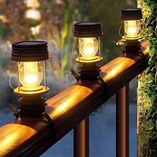 misppro 3 X Solar LED Outdoor Camping Lantern Emergency Lamp Fence Light Decor