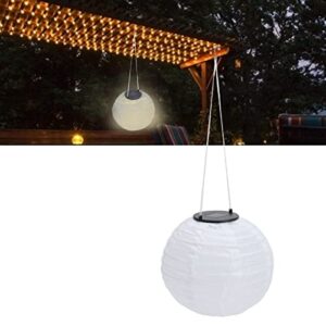 Led Solar Cloth Lantern, Waterproof Led Solar Cloth Chinese Lamp Outdoor Wedding Party Garden Hook Lamp(Warm Light)