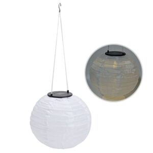 Led Solar Cloth Lantern, Waterproof Led Solar Cloth Chinese Lamp Outdoor Wedding Party Garden Hook Lamp(Warm Light)