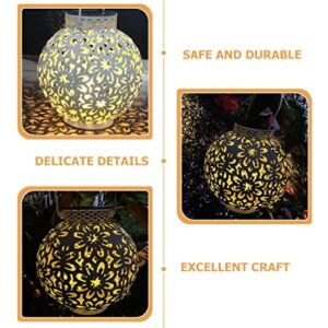 YARNOW Led Solar Lantern Light Outdoor Solar Hanging Lanterns Farmhouse Decor Lamp Round Cordless Lantern for Garden Yard Landscape