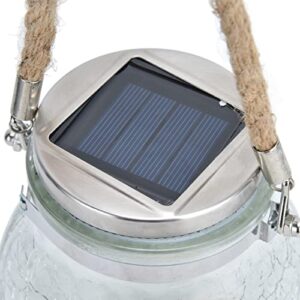 Solar Lantern, LED Hanging Outdoor Lanterns Waterproof, Round Cracked Style Light for Garden Yard, Patio, Lawn Decoration