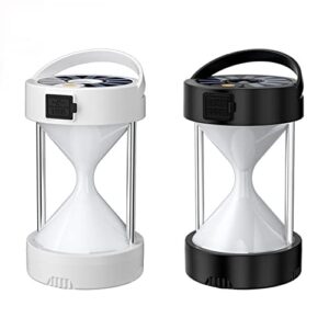 Pockety Camping Hourglass Lamp, Tent Light Emergency , Solar/USB Handheld Lamp, LED Lantern for Outdoor White