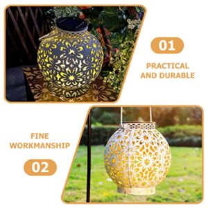 GANAZONO Solar Lanterns Outdoor Solar Powered Hanging Lights Outside Table LED Lamp Metal Lighting Garden Decoration Decorative for Patio Lawn Porch Yard Tabletop Decor