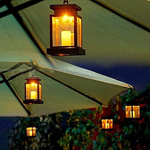 TDA Trading Solar Outdoor Lights Flameless Candle Lanterns for Garden Decoration, Hanging Lantern Solar Powered Waterproof Solar Landscape Lights for Tabletop Yard Patio Deck Pathway Decor (1 Piece)
