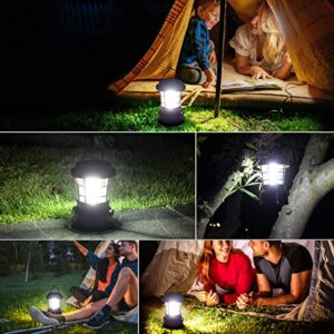 TANSOREN Solar Rechargeable COB LED Camping Lantern, USB Charging for Device, Rotate Button Waterproof Emergency Flashlight LED Light