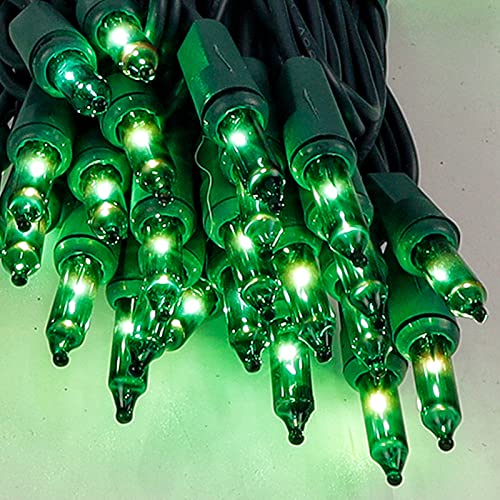 Christmas Lights Indoor Outdoor, 150-count Lights Incandescent Mini String Light, 120V UL Certified Green Wire Lights for St Patricks Day Patio, Holiday, Party, Home, Garden, Easter Decorations, Green