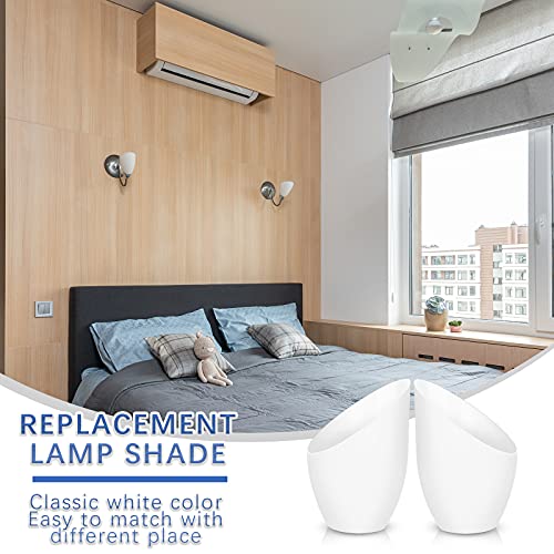 8 Pieces Plastic Lamp Shade Replacement White Lamp Shade 1.65 Inch Floor Lamp Light Covers Ceiling Fan Globe Replacement for Bedroom Living Room Floor Lamp Ceiling Fan Light Covers