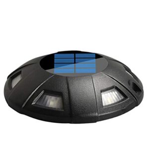 solustre 1pc solar power deck light outdoor underground yard lamp floor lamp (black)
