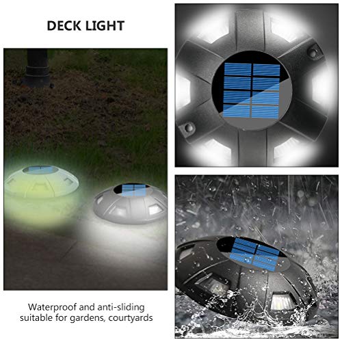 SOLUSTRE 1pc Solar Power Deck Light Outdoor Underground Yard Lamp Floor Lamp (Black)