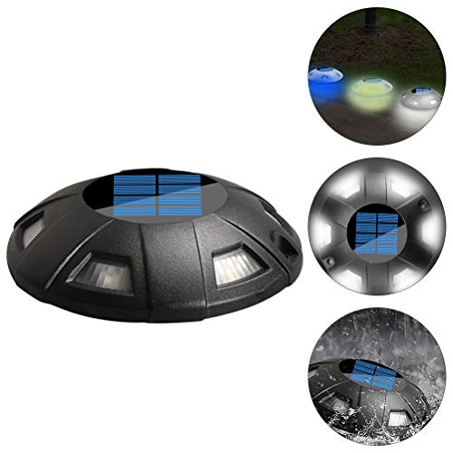 SOLUSTRE 1pc Solar Power Deck Light Outdoor Underground Yard Lamp Floor Lamp (Black)