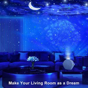 Star Projector, TRAALL 4 in 1 Galaxy Projector with Bluetooth Speaker & Timer, Remote&Voice Control, 18 Lighting Effects, Unique Sky Star Projector Night Light, Galaxy Light Projector for Kids Adults