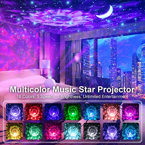 Star Projector, TRAALL 4 in 1 Galaxy Projector with Bluetooth Speaker & Timer, Remote&Voice Control, 18 Lighting Effects, Unique Sky Star Projector Night Light, Galaxy Light Projector for Kids Adults