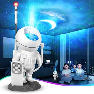 astronaut star light projector, nebula galaxy projector night light, remote control, 4h auto close, voice control and 360°rotation magnetic head for kids bedroom decor, christmas gifts for boys girls