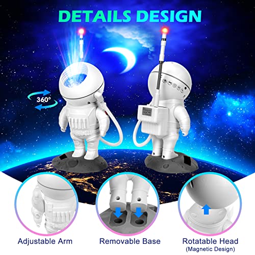 Astronaut Star Light Projector, Nebula Galaxy Projector Night Light, Remote Control, 4h Auto Close, Voice Control and 360°Rotation Magnetic Head for Kids Bedroom Decor, Christmas Gifts for Boys Girls