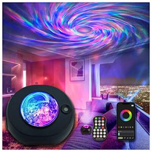 kismee galaxy projector ceiling decor star light projector psychedelic swirling bedroom decor for teen girls,smart skylight with bluetooth music speaker, app control