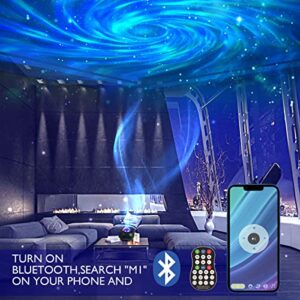 KisMee Galaxy Projector Ceiling Decor Star Light Projector Psychedelic Swirling Bedroom Decor for Teen Girls,Smart Skylight with Bluetooth Music Speaker, APP Control