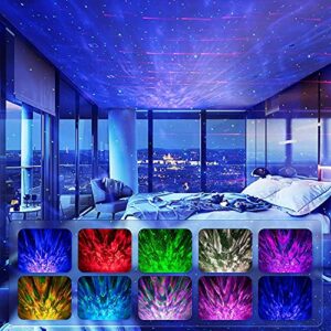 Star Projector, 3 in 1 Galaxy Night Light Projector with Remote Control, Bluetooth Music Speaker & 5 White Noises for Bedroom/Party/Home Decor, Timing Sky Starry Projector for Kids & Adults