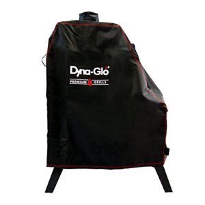dyna-glo dg1176csc premium vertical offset charcoal smoker grill cover, black