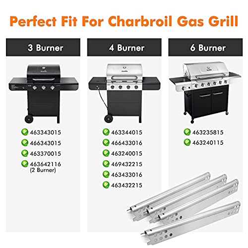 Grill Replacement Parts for Charbroil Advantage Series 4 Burner 463344015 463343015 463433016 463240115 463432215 463240015 Gas Grills, Stainless Pipe Burner, Heat Plate, Carryover Tube, Igniters.