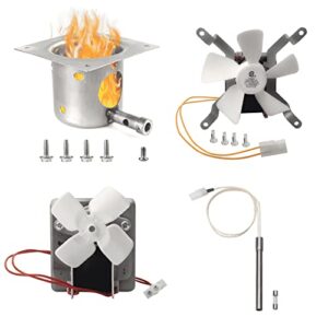 upgrade replacement parts kit for pit boss and traeger pellet grill smoker, include auger motor 2.0 rpm, induction fan, igniter hot rod with fuse, fire pot accessories with screws