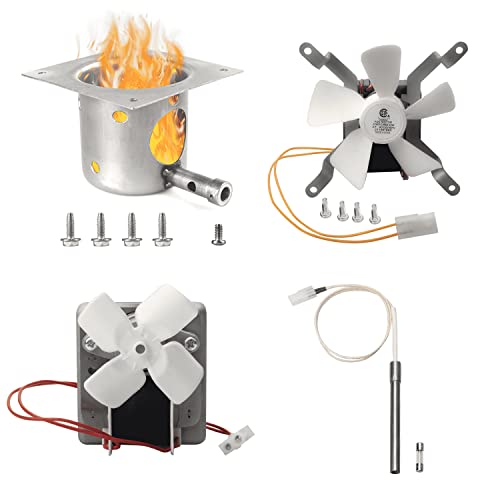 Upgrade Replacement Parts Kit for Pit Boss and Traeger Pellet Grill Smoker, Include Auger Motor 2.0 RPM, Induction Fan, Igniter Hot Rod with Fuse, Fire Pot Accessories with Screws