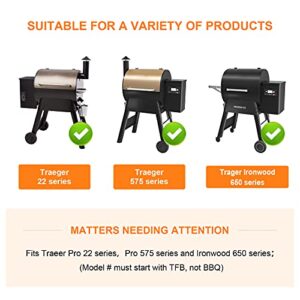 Utheer Folding Shelf for Traeger Pro 22, Pro 575 and Ironwood 650 Series Pellet Grill, Grill Accessories for Traeger Pellet Grills, BAC362 Front Folding Shelf, 25" L x 12" W, Black