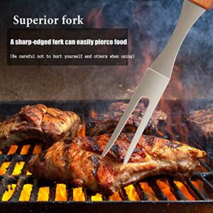 IMAGE Wooded BBQ Accessories Grilling Tools,Stainless Steel BBQ Tools Grill Tools Set for Cooking, Backyard Barbecue & Outdoor Camping Gift for Man Dad Women Barbecue Enthusiasts Set of 4