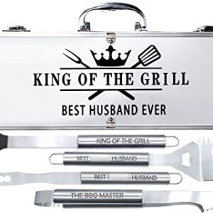Valentines Day Gifts for Husband Personalized Unique Valentines Day Gifts for Him Husband, Grilling Men V Day Gift from Wife Stainless Steel BBQ Tool Gift for Husband Birthday Anversary Heavy Duty Set