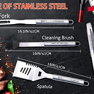 Valentines Day Gifts for Husband Personalized Unique Valentines Day Gifts for Him Husband, Grilling Men V Day Gift from Wife Stainless Steel BBQ Tool Gift for Husband Birthday Anversary Heavy Duty Set