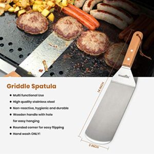 Stanbroil Griddle Accessories Spatula Tools for Blackstone and Camp Chef Griddle, Set of 3 Stainless Steel Griddle Tools for Blackstone and Camp Chef Flat Top BBQ Cooking Camping