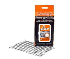 proud grill company q-swiper grill cleaning wipes - 40 count. bristle free and wire free grill cleaner. use with q-swiper grill brush (sold separately)