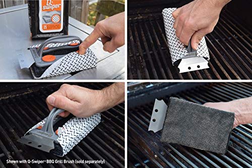 Proud Grill Company Q-Swiper Grill Cleaning Wipes - 40 Count. Bristle Free and Wire Free Grill Cleaner. Use with Q-Swiper Grill Brush (Sold Separately)