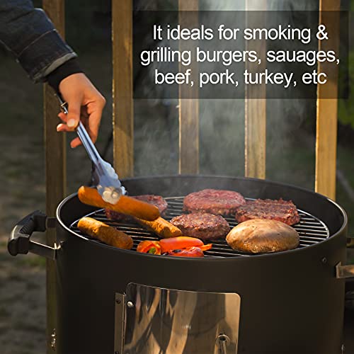 SUNLIFER Portable Charcoal BBQ Grill: Outdoor Small Charcoal Grills with Meat Smoker Combo for Backyard Patio Barbecue | Outdoor Smoking | Camping BBQ | Outside Cooking