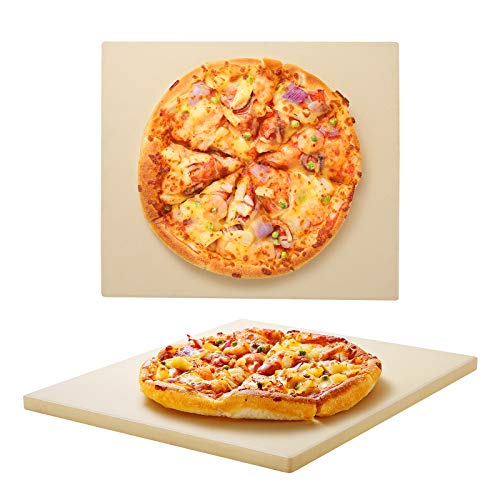 Unicook Pizza Stone 13 Inch, Square Baking Stone for Bread, Heavy Duty Ceramic Bread Stone, Thermal Shock Resistant Pizza Grilling Stone for Oven and Grill, Making Crispy Pizza, Bread, Cookie and More