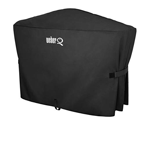 Weber Q 2000 and 3000 Series with Cart Grill Cover, Heavy Duty and Waterproof, Fits Grill Widths Up To 50 Inches