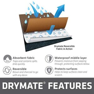 Drymate Premium Reversible Gas Grill Mat (Charcoal/Brown), (36” x 60”), Under The Grill Protective Deck and Patio Mat - Absorbent/Waterproof/Durable (Made in The USA)