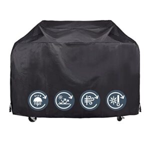 kpt grill covers heavy duty waterproof 60-68 inch, bbq gas grill covers uv and fade resistant, all weather universal black charcoal grill cover for weber, brinkmann, char broil, nexgrill